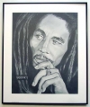 Bob Marley/Charcoal print framed