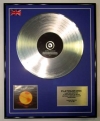COLDPLAY/LTD EDITION CD PLATINUM DISC/PARACHUTES