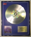 METALLICA/LTD EDITION CD PLATINUM DISC/RIDE THE LIGHTNING