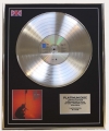 U2/LTD EDITION CD PLATINUM DISC/UNDER A BLOOD RED SKY
