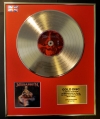 MEGADETH/LTD. EDITION CD GOLD DISC/RECORD/