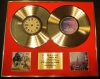 OASIS/DOUBLE CD GOLD DISC DISPLAY/LTD. EDITION/COA/BE HERE NOW & STANDING ON THE SHOULDER OF GIANTS