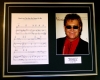 ELTON JOHN/SONG SHEET & PHOTO DISPLAY/LTD. EDITION/DON'T LET THE SUN GO DOWN ON ME
