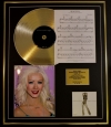 CHRISTINA AGUILERA/CD GOLD DISC, SONG SHEET & PHOTO/ALBUM STRIPPED/SONG SHEET BEAUTIFUL