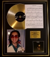 ELTON JOHN/CD GOLD DISC, SONG SHEET & PHOTO DISPLAY/ALBUM ELTON JOHN/SONGSHEET YOUR SONG