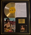 FRANK ZAPPA/CD GOLD DISC, SONG SHEET & PHOTO DISPLAY/ALBUM APOSTROPHE/SONGSHEET DON'T EAT YELLOW SNO