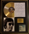 JOHN LENNON/CD GOLD DISC, SONG SHEET & PHOTO DISPLAY/ALBUM IMAGINE/SONGSHEET IMAGINE
