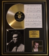 MORRISSEY/CD GOLD DISC, SONG SHEET & PHOTO DISPLAY/ALBUM VAUXHALL AND I/SONGSHEET THE MORE YOU IGNOR