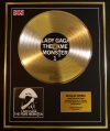 LADY GAGA/LTD. EDITION CD GOLD DISC/RECORD/