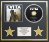 EVITA/CD DISPLAY/LIMITED EDITION/COA/EVITA