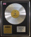 ABBA/LTD EDITION CD PLATINUM DISC/RECORD/GOLD