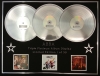 ABBA/TRIPLE PLATINUM ALBUM DISPLAY/ABBA + THE ALBUM + THE VISITORS/COA