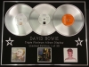 DAVID BOWIE/TRIPLE PLATINUM ALBUM DISPLAY/HUNKY DORY + ZIGGY STARDUST + ALADDIN SANE/COA