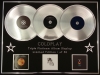 COLDPLAY/TRIPLE PLATINUM ALBUM DISPLAY/PARACHUTES + RUSH OF BLOOD TO THE HEAD + X + Y/COA
