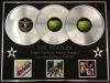 THE BEATLES/TRIPLE PLATINUM ALBUM DISPLAY/PLEASE PLEASE ME + ABBEY ROAD + LET IT BE/COA