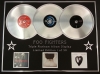 FOO FIGHTERS/TRIPLE PLATINUM ALBUM DISPLAY/ COLOUR AND THE SHAPE + THERE IS NOTHING LEFT+ONE BY /COA