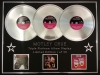 MOTLEY CRUE/TRIPLE PLATINUM ALBUM DISPLAY/TOO FAST FOR LOVE + SHOUT AT THE DEVIL +THEATRE OF PAIN