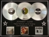 JOHNNY CASH/TRIPLE PLATINUM ALBUM DISPLAY/I WALK THE LINE + AT FOLSOM PRISON + UNCHAINED