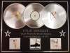 KYLIE MINOGUE/TRIPLE PLATINUM ALBUM DISPLAY/FEVER + BODY LANGUAGE + X/COA