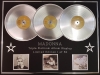 MADONNA/TRIPLE PLATINUM ALBUM DISPLAY/MADONNA + LIKE A VIRGIN + TRUE BLUE/COA