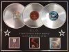 E.L.O./TRIPLE PLATINUM ALBUM DISPLAY/GREATEST HITS + DISCOVERY + ALL OVER THE WORLD/COA