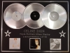 CELINE DION/TRIPLE PLATINUM ALBUM DISPLAY/FALLING INTO YOU + LET'S TALK ABOUT LOVE + ONE HEART/COA
