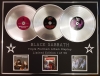 BLACK SABBATH/TRIPLE PLATINUM ALBUM DISPLAY/PARANOID + SABOTAGE + HEAVEN AND HELL/COA