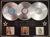 BRITNEY SPEARS/TRIPLE PLATINUM ALBUM DISPLAY/BABY ONE MORE TIME + OOPS I DID IT AGAIN + MY PREROGATI