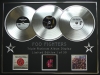 FOO FIGHTERS/TRIPLE PLATINUM ALBUM DISPLAY/GREATEST HITS + WASTING LIGHT + SONIC HIGHWAYS