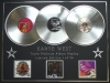 KANYE WEST/TRIPLE PLATINUM ALBUM DISPLAY/THE COLLEGE DROPOUT + LATE REGISTRATION + GRADUATION