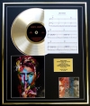 DAVID BOWIE/CD GOLD DISC, SONG SHEET & PHOTO DISPLAY/ALBUM LEGACY/SONGSHEET LET'S DANCE