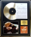 ED SHEERAN/CD GOLD DISC, SONG SHEET & PHOTO DISPLAY/ALBUM + /SONGSHEET DRUNK