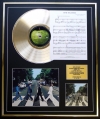 THE BEATLES/CD GOLD DISC, SONG SHEET & PHOTO DISPLAY/ALBUM ABBEY ROAD/SONGSHEET COME TOGETHER
