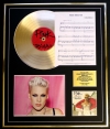 PINK/CD GOLD DISC, SONG SHEET & PHOTO DISPLAY/ALBUM BEAUTIFUL TRAUM/SONGSHEET WHAT ABOUT US?