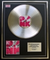 PINK/LTD EDITION CD PLATINUM DISC/RECORD/GREATEST HITS...SO FAR