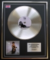 TINA TURNER/LTD EDITION CD PLATINUM DISC/RECORD/PRIVATE DANCER