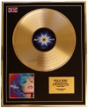 KYLIE MINOGUE /LTD. EDITION CD GOLD DISC/RECORD/ DISCO