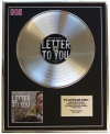 BRUCE SPRINGSTEEN /LTD EDITION CD PLATINUM DISC/RECORD/ LETTER TO YOU